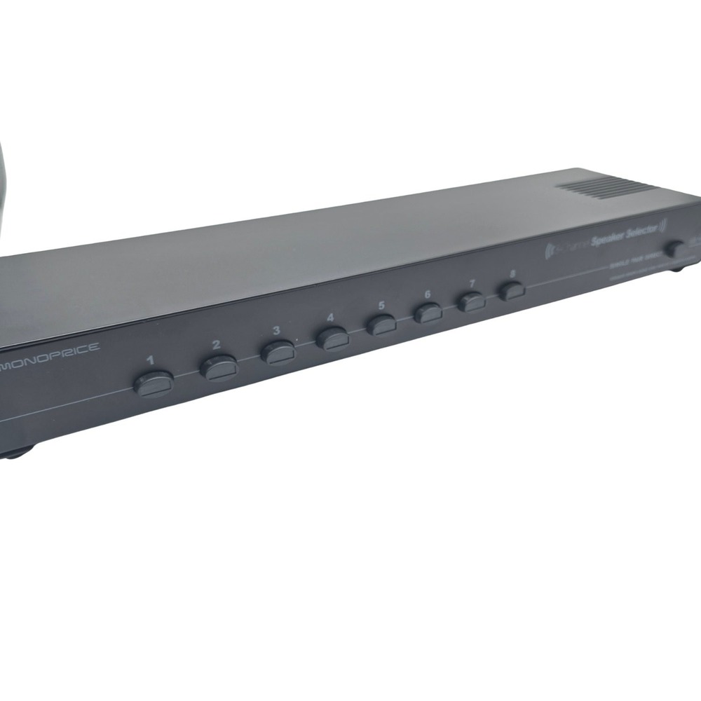 Monoprice 108230 8-Channel Speaker Selector Black Impedance Protection 200W